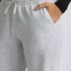 Low-Rise Wide-Leg Joggers in Grey Marl