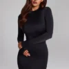 Luanni Slinky Jersey Backless Mini Dress in Black