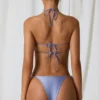 Lula Pearl-Detail Cheeky Bikini Bottoms in Lavender Purple