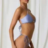 Lula Pearl-Detail Cheeky Bikini Bottoms in Lavender Purple