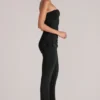 Lumi Mid-Rise Fitted Trousers  in Black