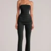 Lumi Mid-Rise Fitted Trousers  in Black
