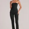 Lumi Mid-Rise Fitted Trousers  in Black