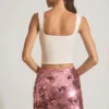 Lunara Sequin-Embellished Mini Skirt in Pink