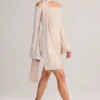 Luzia Knit Scarf-Detail Off-Shoulder Mini Dress in Cream