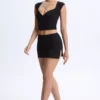 Lyra Modal Mid-Rise Micro Mini Skirt in Black