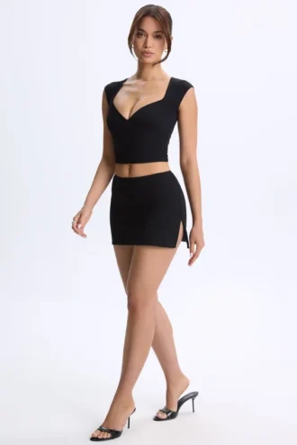 Lyra Modal Mid-Rise Micro Mini Skirt in Black