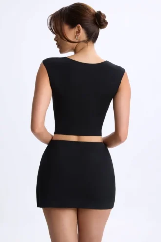 Lyra Modal Mid-Rise Micro Mini Skirt in Black