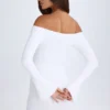 Madelina Off-Shoulder Cut-Out Mini Dress in White