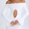 Madelina Off-Shoulder Cut-Out Mini Dress in White
