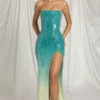 Maelle Bandeau Maxi Dress in Blue Ombre