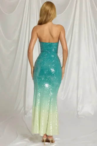 Maelle Bandeau Maxi Dress in Blue Ombre