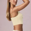 Magda Bow-Detail Crop Top in Lemon Yellow Stripe