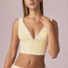 Magda Bow-Detail Crop Top in Lemon Yellow Stripe