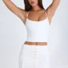 Mali Lace-Up Cargo Micro Mini Skirt in White