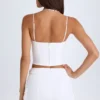 Mali Lace-Up Cargo Micro Mini Skirt in White