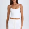 Mali Lace-Up Cargo Micro Mini Skirt in White