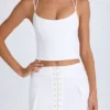 Mali Lace-Up Cargo Micro Mini Skirt in White