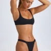 Malibu Scoop-Neck Bikini Top in Black
