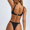 Malibu Scoop-Neck Bikini Top in Black