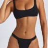 Malibu Scoop-Neck Bikini Top in Black