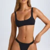 Malibu Scoop-Neck Bikini Top in Black