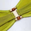 Manava Bead-Embellished Bandeau Bikini Top in Olive Green