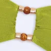 Manava Bead-Embellished Bandeau Bikini Top in Olive Green