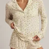 Maphie Modal Ruffle-Trim Pyjama Shorts in Lemon Print