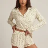 Maphie Modal Ruffle-Trim Pyjama Shorts in Lemon Print