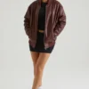 Maple Faux Leather Jacket in Brown