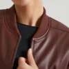 Maple Faux Leather Jacket in Brown