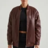 Maple Faux Leather Jacket in Brown