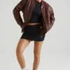 Maple Faux Leather Jacket in Brown