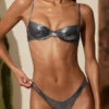 Aluna Underwired Bikini Top in Silver