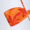 Maranta Cut-Out Halterneck Swimsuit in Orange Orchid Print