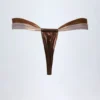 Maravi Ruched Thong Bikini Bottoms in Bronze Gold