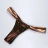 Maravi Ruched Thong Bikini Bottoms in Bronze Gold