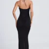 Margot Hardware Detail Cut-Out Halterneck Maxi Dress in Black