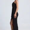 Margot Hardware Detail Cut-Out Halterneck Maxi Dress in Black