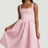 Marguerite Draped Corset Midaxi Dress in Blush