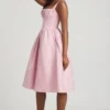 Marguerite Draped Corset Midaxi Dress in Blush
