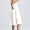 Marguerite Draped Corset Midaxi Dress in Ivory