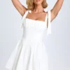 Marianna Ruched Corset Mini Dress in White