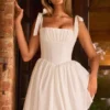 Marianna Ruched Corset Mini Dress in White