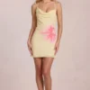 Marielle Chiffon Mini Dress in Yellow Floral Print