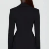 Marika Structured Double-Breasted Blazer in Black