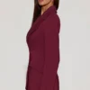 Marika Structured Double-Breasted Blazer in Burgundy