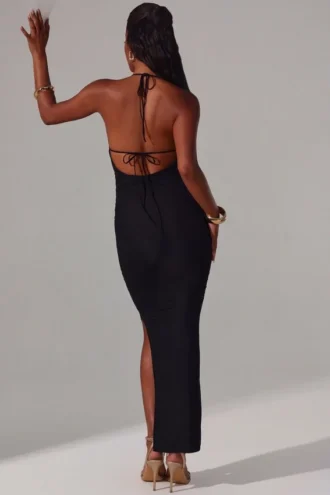 mariposa plunge cowl neck floor length dress in black 2 330x495 - Mariposa Plunge Cowl Neck Floor Length Dress in Black