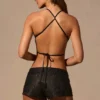 Maris Butterfly Tie-Back Top in Black